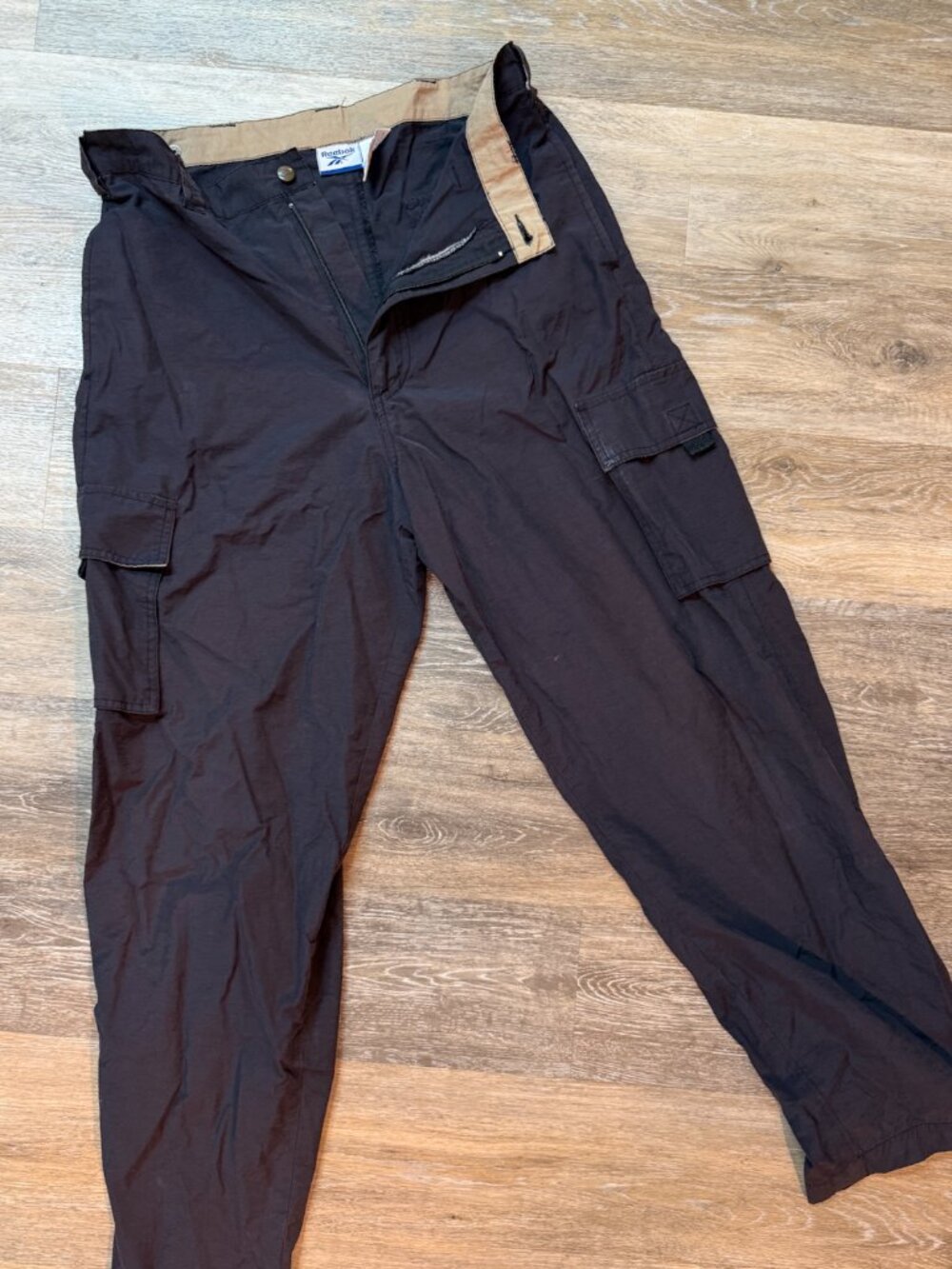 Reebok Vintage Cargo Pants Charcoal 70/30 Cotton Nylon Size M